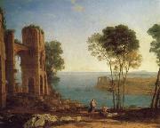 Claude Lorrain The Harbor of Baiae with Apollo and the Cumaean Sibyl painting
